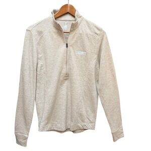 Johnnie-O Womens Kennedy Half Zip Pullover Oatmeal Outdoor Activewear Casual M